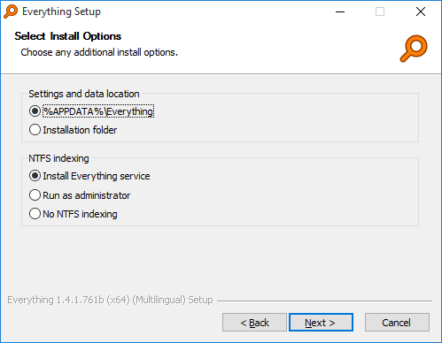 Everything Installer Install Options 1